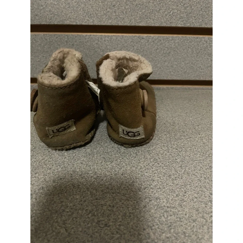 UGG Jesse Bow II Infant Booties Chestnut‎ Suede Sheepskin 1018136I Size 4/5